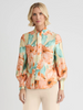 Image of Misook Floral Printed Crepe de Chine Blouse - Multicolor