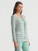 Image of Misook Tailored Plaid Textured Knit Jacket - Mystic Green/Multicolor