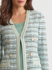 Image of Misook Tailored Plaid Textured Knit Jacket - Mystic Green/Multicolor