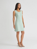 Image of Misook Tonal Fringe Trim Knit Sheath Dress - Fresh Mint