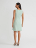 Image of Misook Tonal Fringe Trim Knit Sheath Dress - Fresh Mint