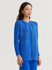 Image of Misook Heritage Ottoman Stitch Knit Jacket - Aegean Blue
