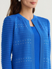Image of Misook Heritage Ottoman Stitch Knit Jacket - Aegean Blue
