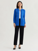 Image of Misook Heritage Ottoman Stitch Knit Jacket - Aegean Blue