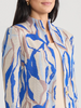 Image of Misook Tailored Multi-Color Abstract Knit Jacket - Biscotti/Aegean/Multicolor