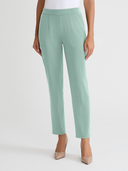 Misook Slim Leg Knit Pant - Mystic Green