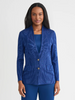 Image of Misook Tailored Tonal Intarsia Pattern Knit Jacket - Lazuli Blue