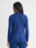 Image of Misook Tailored Tonal Intarsia Pattern Knit Jacket - Lazuli Blue