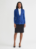 Image of Misook Tailored Tonal Intarsia Pattern Knit Jacket - Lazuli Blue