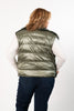 Image of Rippe's Furs Metallic Curly Sheepskin Jacket with Detachable Sleeves - Khaki Green