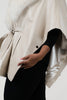 Image of Rippe's Furs Belted Leather Poncho Jacket with Fox Fur Collar - Pearl