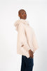 Image of Rippe's Furs Zip Front Sweater with Fox Fur Trimmed Hood - Pearl