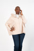 Image of Rippe's Furs Zip Front Sweater with Fox Fur Trimmed Hood - Pearl