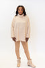 Image of Nally & Millie Cowl Neck Drop Shoulder Tunic - Beige *Take an EXTRA 1/2 Off*