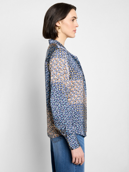NIC+ZOE Monogram Mix Top - Blue/Multicolor