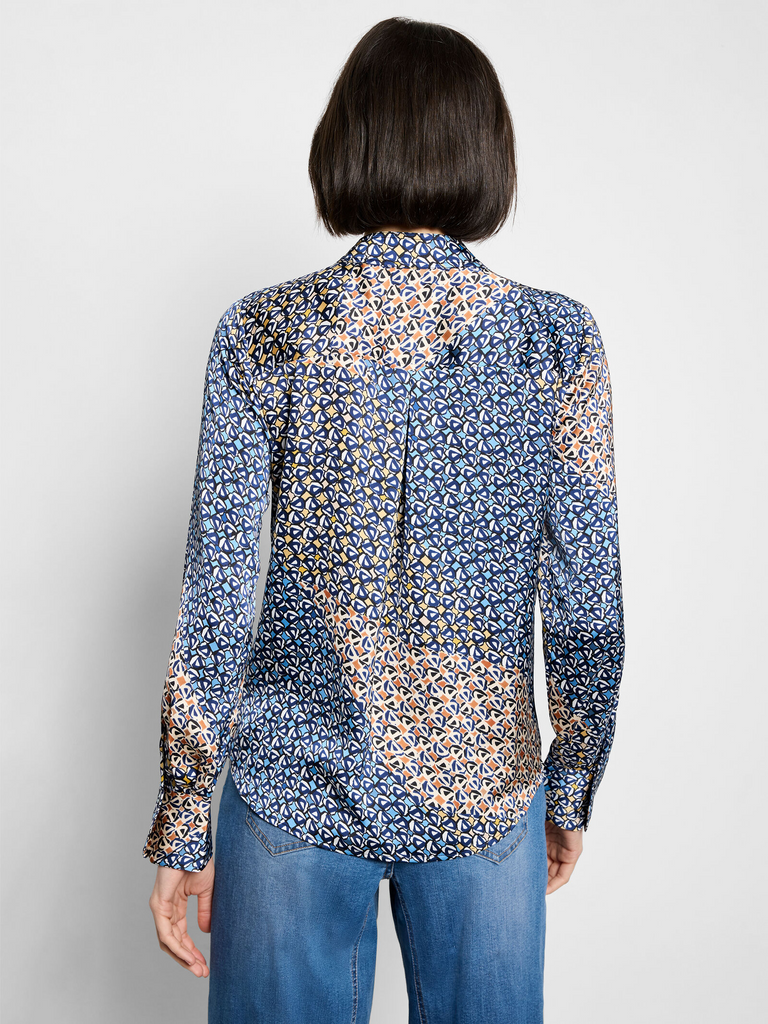 NIC+ZOE Monogram Mix Top - Blue/Multicolor