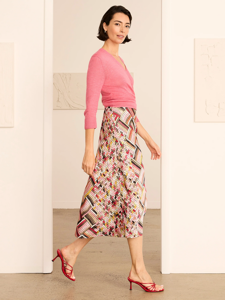 NIC+ZOE Colorweave Slip Skirt - Pink/Multi