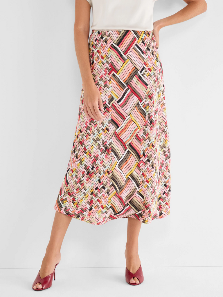 NIC+ZOE Colorweave Slip Skirt - Pink/Multi