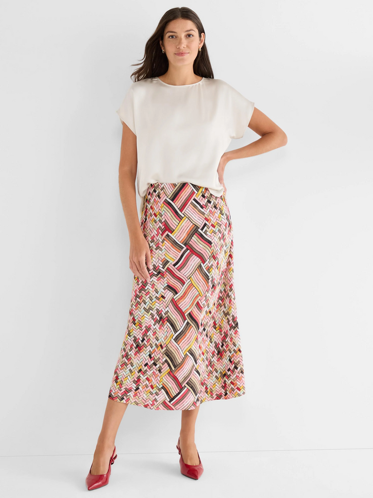 NIC+ZOE Colorweave Slip Skirt - Pink/Multi