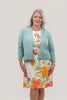 Image of Steven Guy 3/4 Sleeve Open Front Lightweight Shrug - Misty Aqua