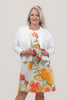 Image of Steven Guy 3/4 Sleeve Open Front Lightweight Shrug - White