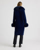 Image of NVLT Longline Coatigan with Detachable Faux Fur Collar and Cuffs - Navy