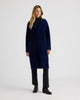 Image of NVLT Longline Coatigan with Detachable Faux Fur Collar and Cuffs - Navy