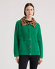 Image of NVLT Eyelash Cropped Bomber Coatigan with Detachable Faux Fur Collar - Green