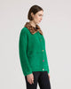 Image of NVLT Eyelash Cropped Bomber Coatigan with Detachable Faux Fur Collar - Green