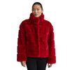Image of NVLT Bold Stripe Faux Fur Jacket - Red