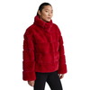 Image of NVLT Bold Stripe Faux Fur Jacket - Red