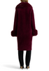 Image of NVLT Longline Coatigan with Detachable Faux Fur Collar and Cuffs - Dark Plum