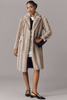 Image of NVLT Miranda Faux Mink Double Breasted Longline Coat - Silver