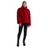 Image of NVLT Bold Stripe Faux Fur Jacket - Red
