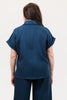Image of Nally & Millie Short Dolman Sleeve Boxy Polo Top - Navy