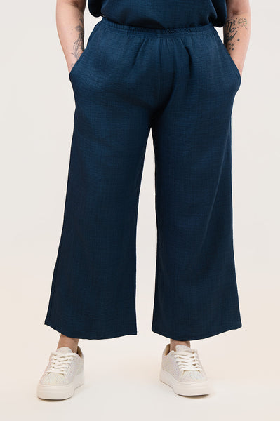 Nally & Millie Wide Leg Pull On Pant - Navy