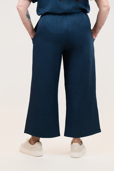 Nally & Millie Wide Leg Pull On Pant - Navy
