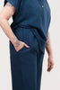 Image of Nally & Millie Wide Leg Pull On Pant - Navy