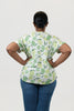 Image of Nally & Millie Short Sleeve Pointelle Knit Lime Print Top - White/Green