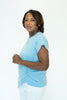 Image of Nally & Millie Front Twist Asymmetric Top - Winter Blue