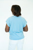 Image of Nally & Millie Front Twist Asymmetric Top - Winter Blue