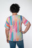 Image of Nally & Millie Short Sleeve Brushstroke Print Top - Multicolor