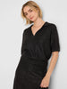 Image of NIC+ZOE Elbow Sleeve Anytime Sequin Polo Sweater - Black Onyx