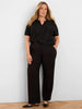 Image of NIC+ZOE Elbow Sleeve Anytime Sequin Polo Sweater - Black Onyx