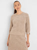 Image of NIC+ZOE 3/4 Sleeve Tweed Stitch Sweater - Neutral Mix