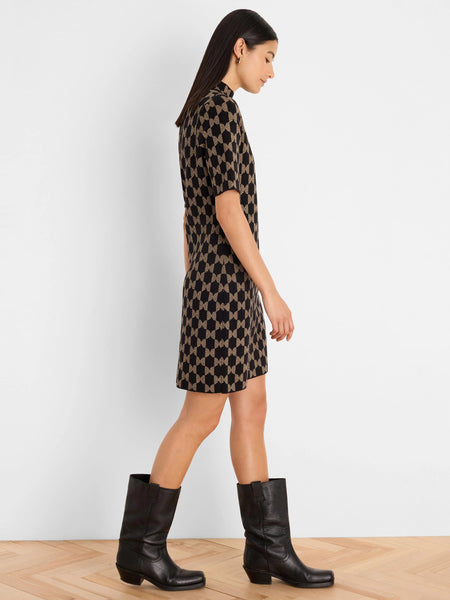 NIC+ZOE Mock Neck Mod Squad Sweater Dress - Black Multi