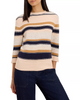 Image of NIC+ZOE 3/4 Sleeve Mixed Stripe Knit Sweater - Cream/Multicolor