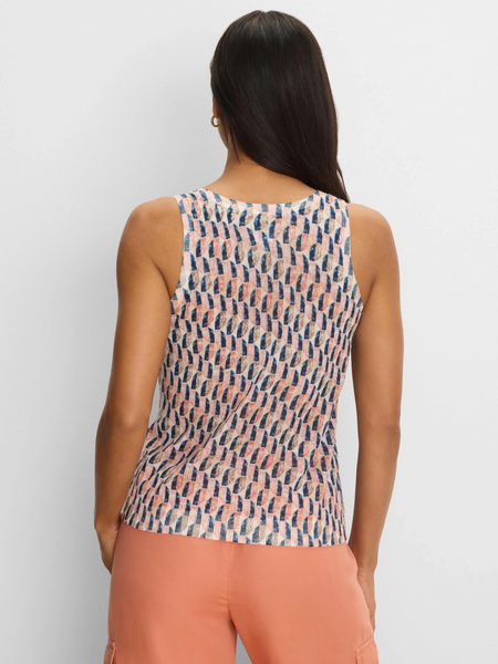 NIC+ZOE Sideways Print Lightweight Knit Tank - Pink/Multicolor