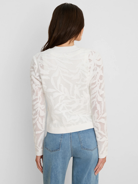 NIC+ZOE Garden Lace Long Sleeve Single Button Fashion Jacket - White