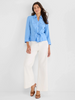 Image of NIC+ZOE Iconic Tie Front Split Neck Shirt - French Blue